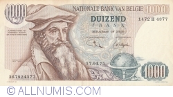 Image #1 of 1000 Franci 1975 (17. IV.) - semnături Maurice Jordens / Cecil de Strijcker