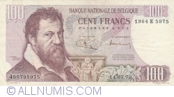 100 Franci 1972 (14.VII.) - semnături Maurice Jordens / Robert Vandeputte