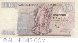 Image #2 of 100 Francs 1972 (14.VII.) - signatures Maurice Jordens / Robert Vandeputte