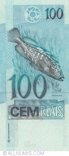 Image #2 of 100 Reais ND (1994-2010) - semnături Fernando Henrique Cardoso /Pedro Sampaio Malan