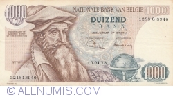 1000 Francs 1973 (10.IV.) - semnături Maurice Jordens / Robert Vandeputte