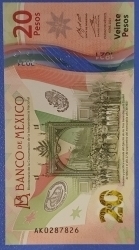 20 Pesos 2021 (6. I.) - signatures Alejandro Diaz de Leon Carillo / Alejandro Alegre Rabiela