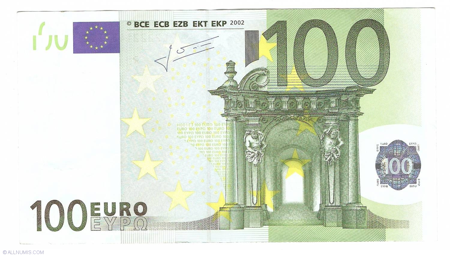 100 Euro 2002 L (Finland) , 2002 Issue - 100 Euro (Signature Jean ...