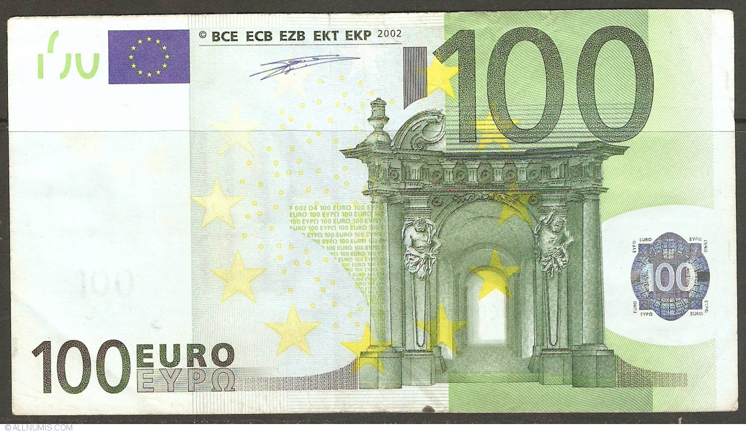 100 Euro 2002 N (Austria), 2002 Issue - 100 Euro (Signature Willem F ...