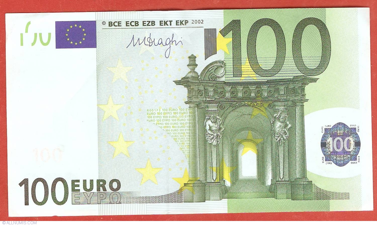 100 Euro 2002 X (Germany), 2002 Issue - 100 Euro (Signature Mario ...