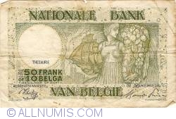 Image #2 of 50 Francs - 10 Belgas 1945 (04. I)
