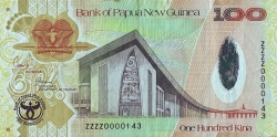 Image #1 of 100 Kina 2008 - 35 Years of the Bank of Papua New Guinea - Replacement note.