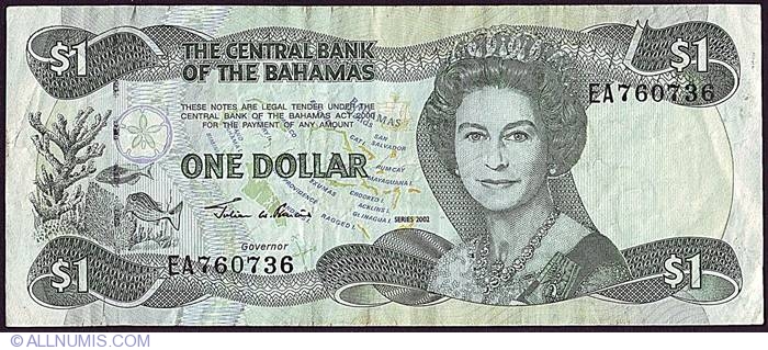 Bahamas P71(U) 1 Dollar - Educational Coins