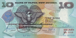 Image #1 of 10 Kina 1998 - 25 Years of the Bank of Papua New Guinea - SPECIMEN