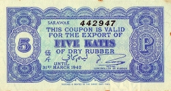 Image #1 of 5 Katis ND (1941)  - Rubber Export Coupon.