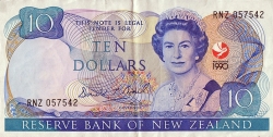 Image #1 of 10 Dollars 1990 - serial # prefix RNZ