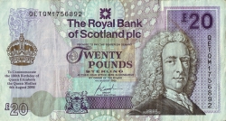 Image #1 of 20 Pounds 2000 (4. VIII.) - 100th. Birthday of Queen Elizabeth the Queen Mother