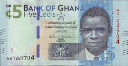 Image #1 of 5 Cedis 2017 (4. III.) - 60 Years of central banking in Ghana.