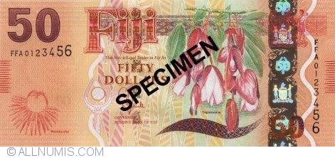 50 Dollars ND (2012) - Specimen, 2012 ND Issue - Fiji - Banknote - 4538