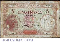 Image #1 of 5 Francs ND (1941)