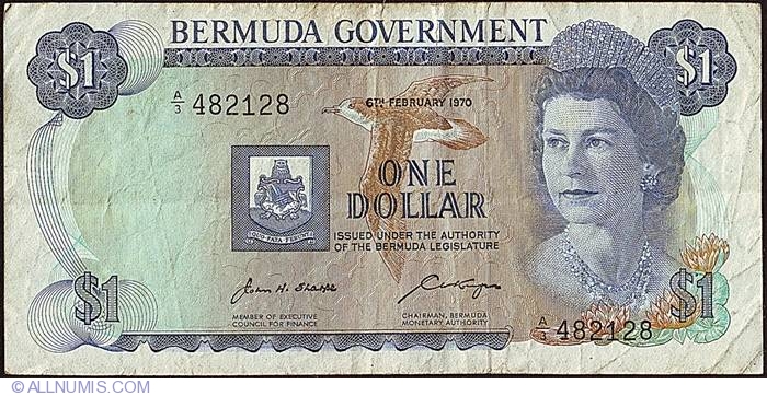 1 Dollar 1970 1970 Issue Bermuda Banknote 1814