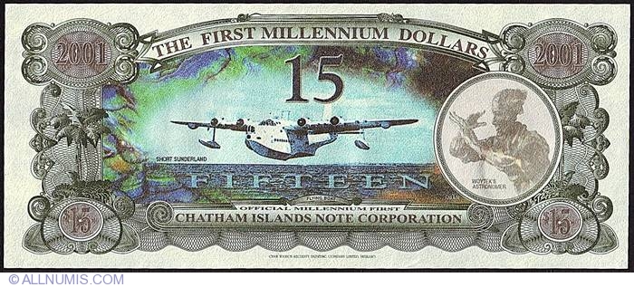 15 Dollars 1 500 Cents 2001 B Replacement Note 2001 Issue 