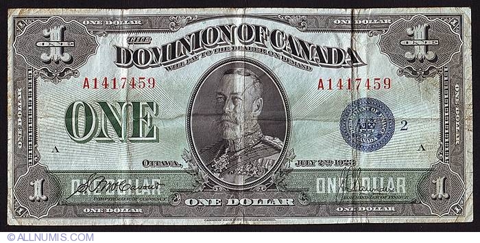 1 Dollar 1923, 1923-1925 Issues - Canada - Banknote - 1086